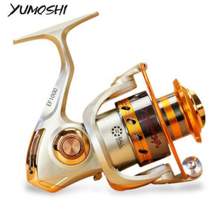 Yumoshi EF1000-7000 12BB 5.2:1 heavy metal, rotatable Fishing Reels Fly Wheel For Fresh/ Salt Water