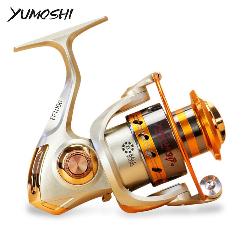 Yumoshi EF1000-7000 12BB 5.2:1 heavy metal, rotatable Fishing Reels Fly  Wheel For Fresh/ Salt Water