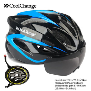 CoolChange Bicycle Helmet EPS Insect Net Road MTB Bike wind resistant
 Lenses Integrally-molded Cycling Casco Ciclismo