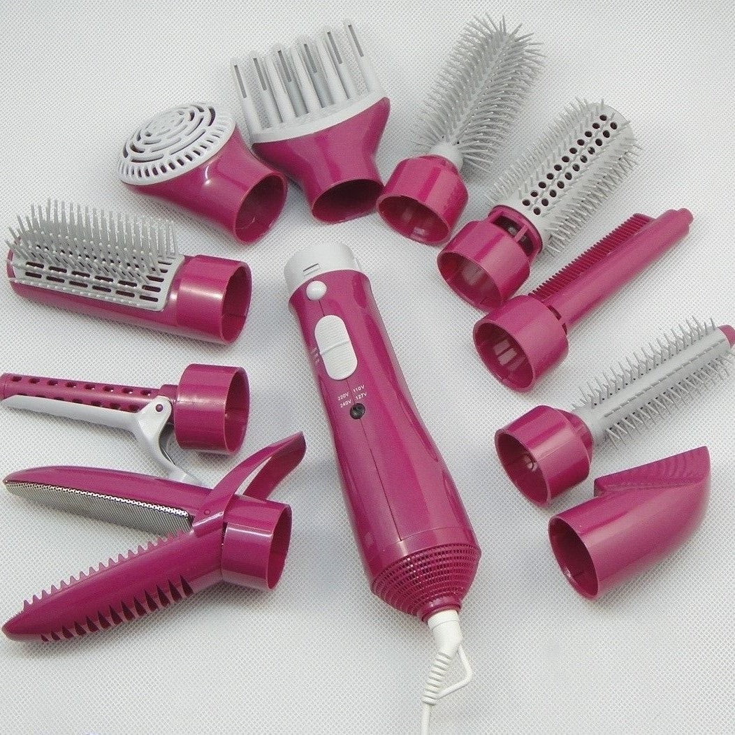 Supply multi-function direct hair furl hair dryer comb high power home hair style instrument set 10