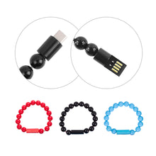 Load image into Gallery viewer, Wearable USB recharging Bracelet Beads recharging Cable flexible USB Phone charging